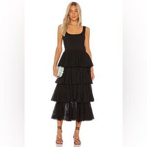 RHODE Naomi Dress in Black Cotton Eyelet Size XS